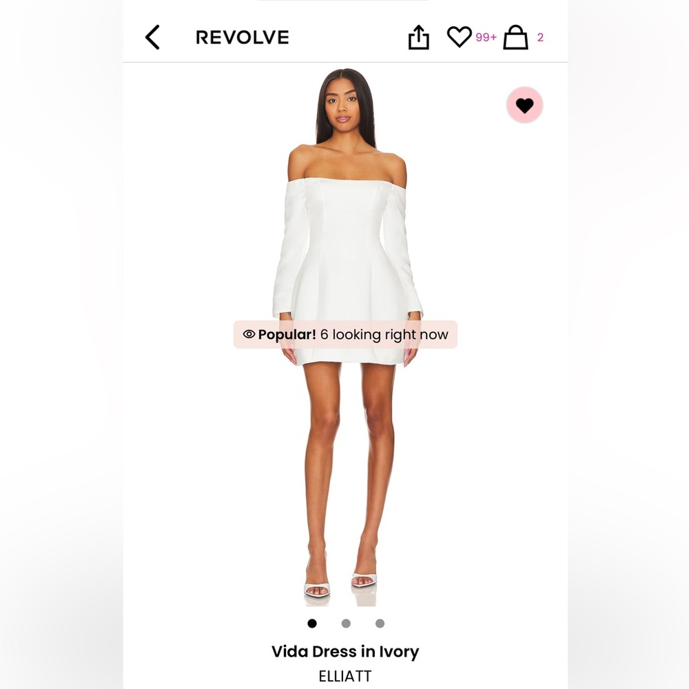 LIKE NEW- Revolve- ELLIATT- Style: Vida Dress in Ivory- Size: XS